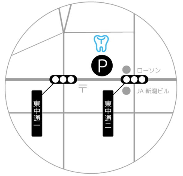 医院駐車場までのアクセスマップ